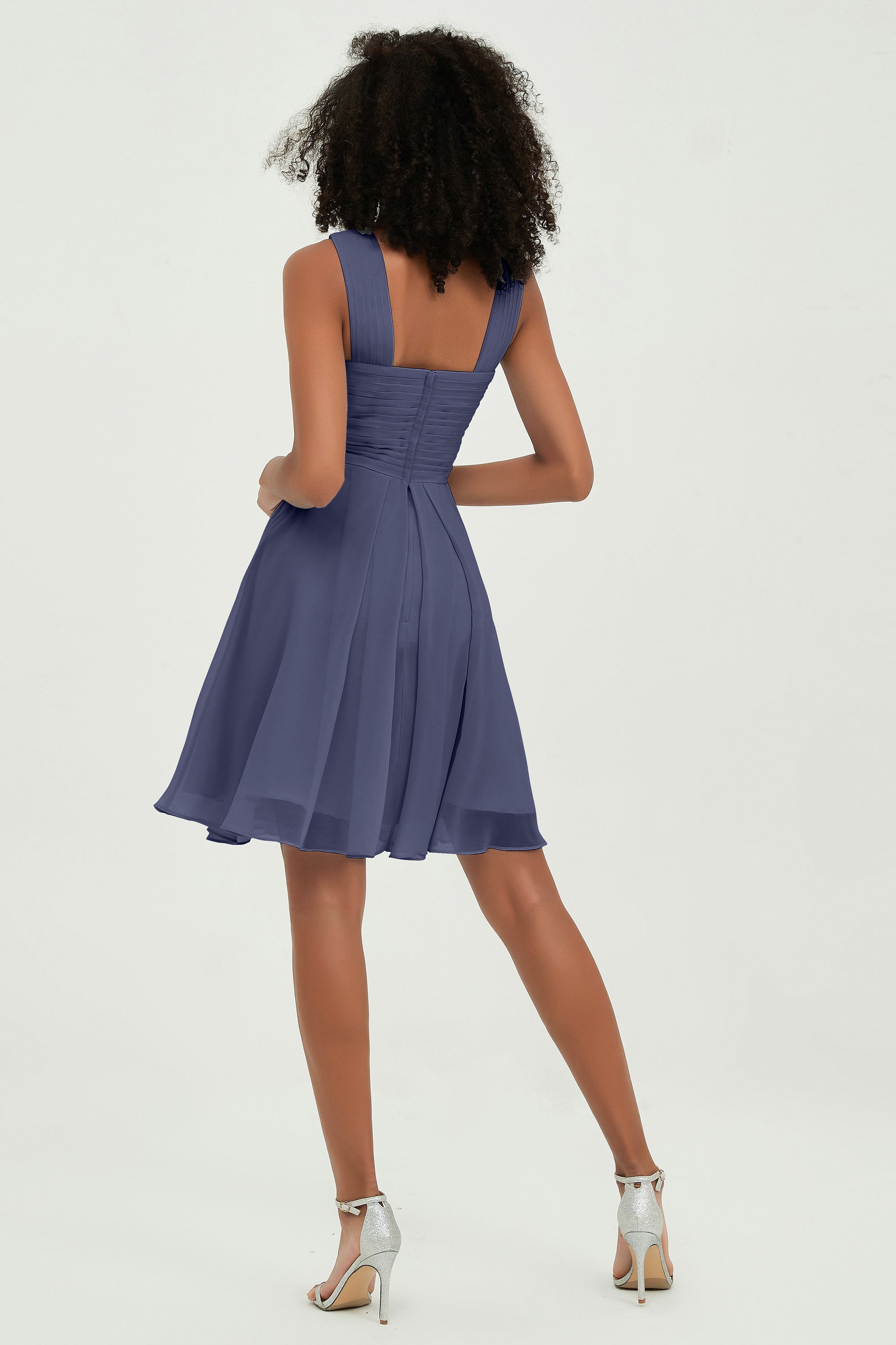 Empire Chiffon Knee Length Junior Bridesmaid Dress Wedding Prom Guest Dresses Gowns