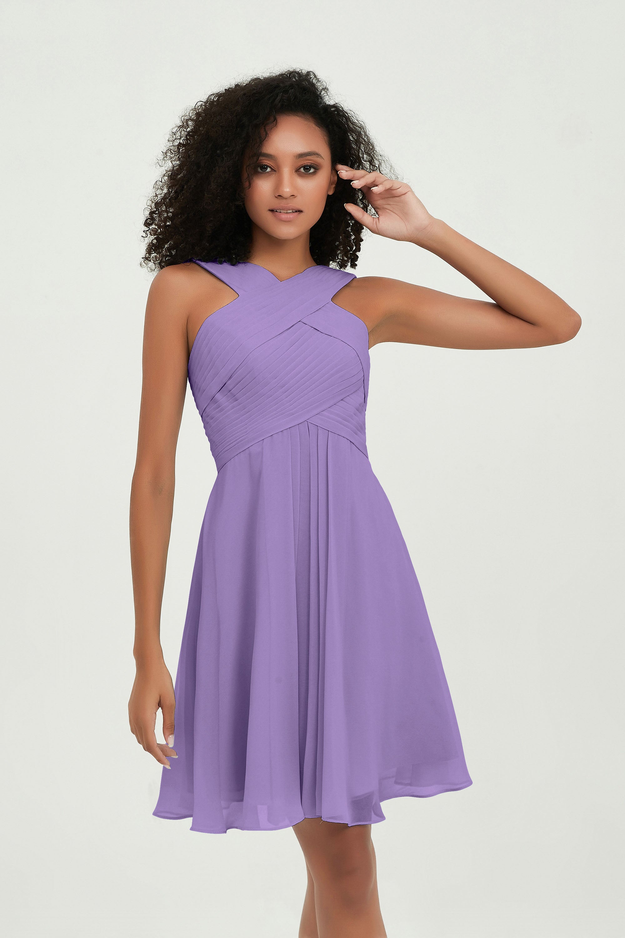 Empire Chiffon Knee Length Junior Bridesmaid Dress Wedding Prom Guest Dresses Gowns
