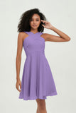 Empire Chiffon Knee Length Junior Bridesmaid Dress Wedding Prom Guest Dresses Gowns
