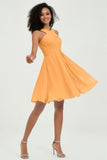 Empire Chiffon Knee Length Junior Bridesmaid Dress Wedding Prom Guest Dresses Gowns