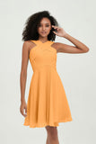 Empire Chiffon Knee Length Junior Bridesmaid Dress Wedding Prom Guest Dresses Gowns