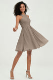 Empire Chiffon Knee Length Junior Bridesmaid Dress Wedding Prom Guest Dresses Gowns
