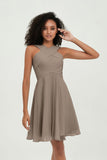 Empire Chiffon Knee Length Junior Bridesmaid Dress Wedding Prom Guest Dresses Gowns