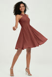 Empire Chiffon Knee Length Junior Bridesmaid Dress Wedding Prom Guest Dresses Gowns