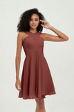 Empire Chiffon Knee Length Junior Bridesmaid Dress Wedding Prom Guest Dresses Gowns
