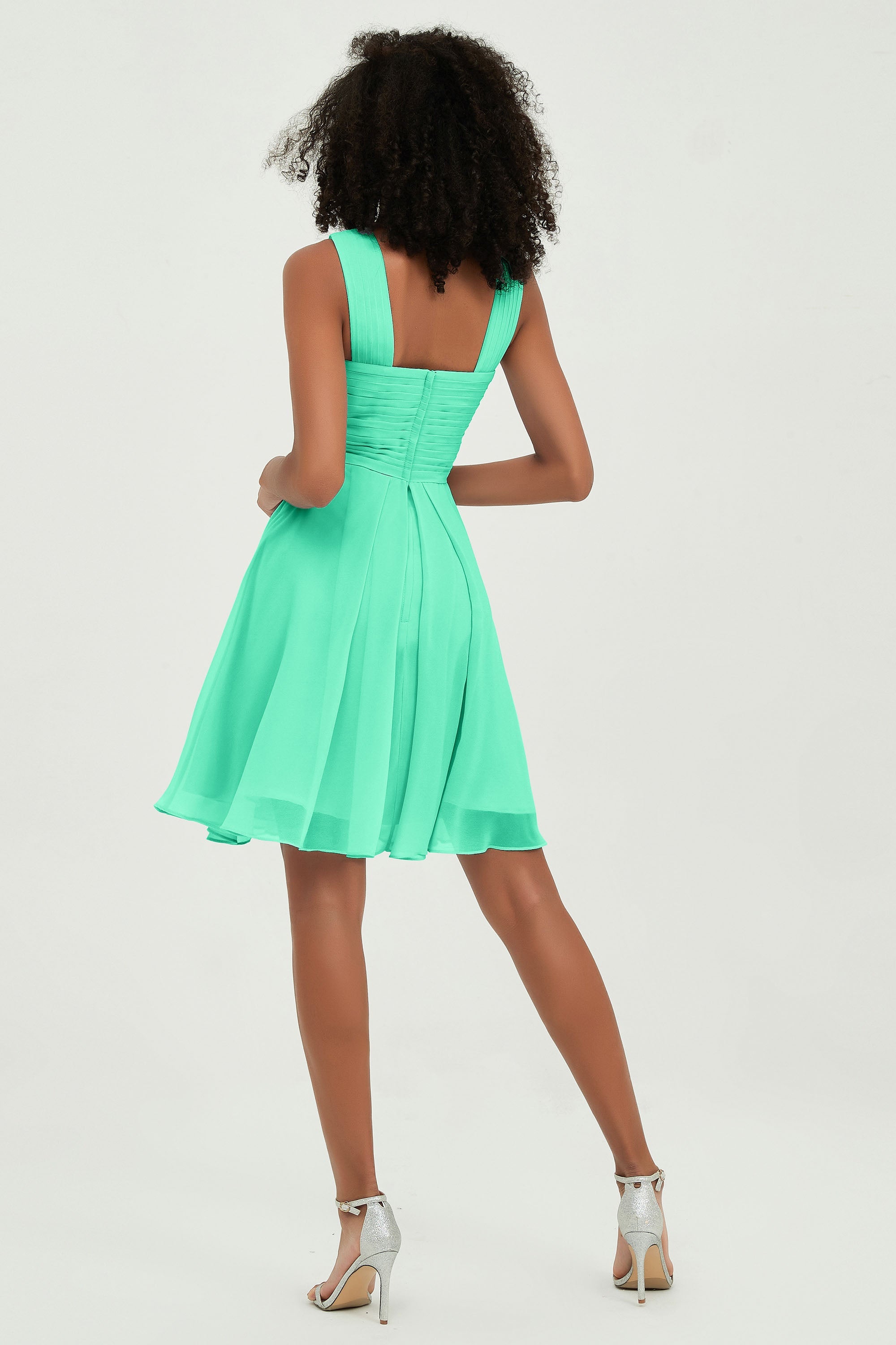 Empire Chiffon Knee Length Junior Bridesmaid Dress Wedding Prom Guest Dresses Gowns
