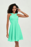 Empire Chiffon Knee Length Junior Bridesmaid Dress Wedding Prom Guest Dresses Gowns