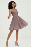 Empire Chiffon Knee Length Junior Bridesmaid Dress Wedding Prom Guest Dresses Gowns