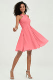 Empire Chiffon Knee Length Junior Bridesmaid Dress Wedding Prom Guest Dresses Gowns