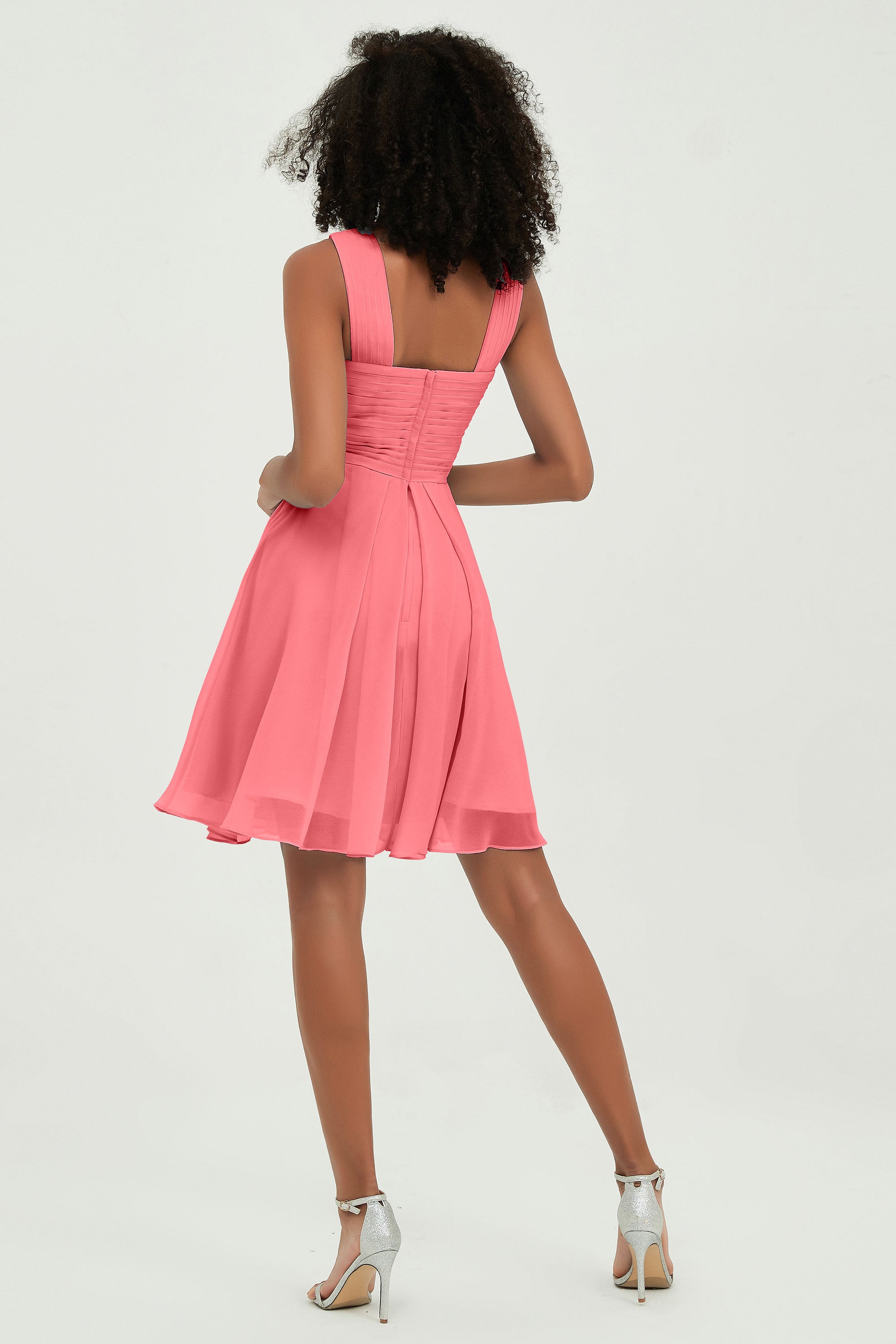 Empire Chiffon Knee Length Junior Bridesmaid Dress Wedding Prom Guest Dresses Gowns
