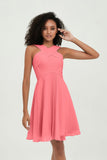 Empire Chiffon Knee Length Junior Bridesmaid Dress Wedding Prom Guest Dresses Gowns