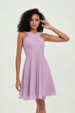Empire Chiffon Knee Length Junior Bridesmaid Dress Wedding Prom Guest Dresses Gowns