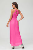 Simple Chiffon Asymmetrical Halter Wedding Party Dress Formal Evening Dresses Gowns