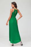 Simple Chiffon Asymmetrical Halter Wedding Party Dress Formal Evening Dresses Gowns