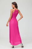Simple Chiffon Asymmetrical Halter Wedding Party Dress Formal Evening Dresses Gowns
