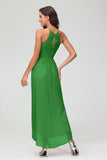 Simple Chiffon Asymmetrical Halter Wedding Party Dress Formal Evening Dresses Gowns