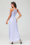 Simple Chiffon Asymmetrical Halter Wedding Party Dress Formal Evening Dresses Gowns