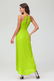 Simple Chiffon Asymmetrical Halter Wedding Party Dress Formal Evening Dresses Gowns