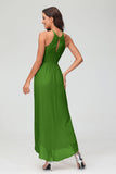 Simple Chiffon Asymmetrical Halter Wedding Party Dress Formal Evening Dresses Gowns