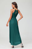 Simple Chiffon Asymmetrical Halter Wedding Party Dress Formal Evening Dresses Gowns