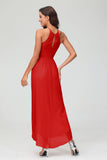 Simple Chiffon Asymmetrical Halter Wedding Party Dress Formal Evening Dresses Gowns