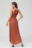 Simple Chiffon Asymmetrical Halter Wedding Party Dress Formal Evening Dresses Gowns