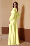 Plunging V Neck Formal Evening Dresses with Long Sleeves Mother of the Bride Dress Gowns