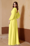 Plunging V Neck Formal Evening Dresses with Long Sleeves Mother of the Bride Dress Gowns