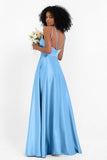 Simple Satin Halter Bridesmaid Dress Sleeveless Ruched Formal Evening Dresses Gowns