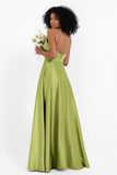 Simple Satin Halter Bridesmaid Dress Sleeveless Ruched Formal Evening Dresses Gowns
