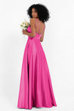 Simple Satin Halter Bridesmaid Dress Sleeveless Ruched Formal Evening Dresses Gowns
