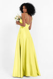 Simple Satin Halter Bridesmaid Dress Sleeveless Ruched Formal Evening Dresses Gowns