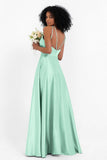 Simple Satin Halter Bridesmaid Dress Sleeveless Ruched Formal Evening Dresses Gowns