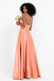 Simple Satin Halter Bridesmaid Dress Sleeveless Ruched Formal Evening Dresses Gowns