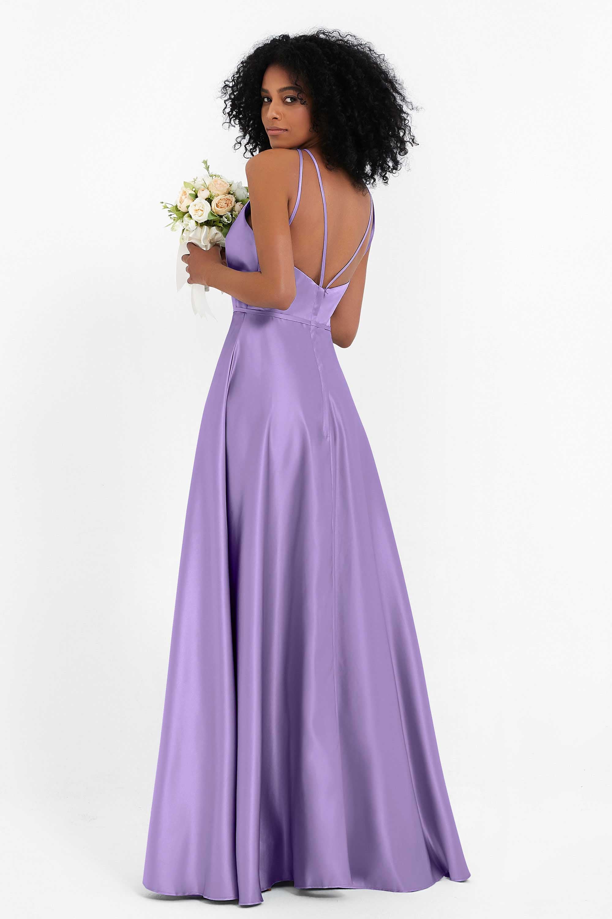 Simple Satin Halter Bridesmaid Dress Sleeveless Ruched Formal Evening Dresses Gowns