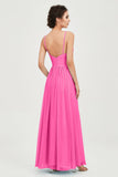 Deep V Neck Sexy Chiffon Bridesmaid Dress Spaghetti Straps Formal Evening Prom Dresses