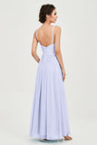 Deep V Neck Sexy Chiffon Bridesmaid Dress Spaghetti Straps Formal Evening Prom Dresses