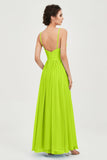 Deep V Neck Sexy Chiffon Bridesmaid Dress Spaghetti Straps Formal Evening Prom Dresses