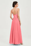 Deep V Neck Sexy Chiffon Bridesmaid Dress Spaghetti Straps Formal Evening Prom Dresses