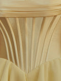 Yellow - A-Line Sweetheart Corset Ruffle Homecoming Dress With Applique