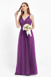 romantic maxi bridesmaid dress features a V neckline empire waist pleated formal evening dresses