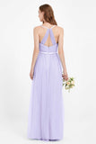 romantic maxi bridesmaid dress features a V neckline empire waist pleated formal evening dresses