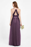 romantic maxi bridesmaid dress features a V neckline empire waist pleated formal evening dresses