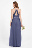 romantic maxi bridesmaid dress features a V neckline empire waist pleated formal evening dresses