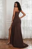 Stretch Satin One Shoulder Formal Evening Prom Dress Sleeveless Ruched Bridesmaid Dresses
