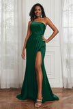 Stretch Satin One Shoulder Formal Evening Prom Dress Sleeveless Ruched Bridesmaid Dresses