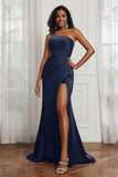 Stretch Satin One Shoulder Formal Evening Prom Dress Sleeveless Ruched Bridesmaid Dresses