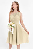One Shoulder Chiffon A Line Junior Bridesmaid Dress Knee Length Party Homecoming Dresses