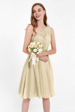 One Shoulder Chiffon A Line Junior Bridesmaid Dress Knee Length Party Homecoming Dresses