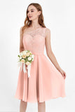 One Shoulder Chiffon A Line Junior Bridesmaid Dress Knee Length Party Homecoming Dresses